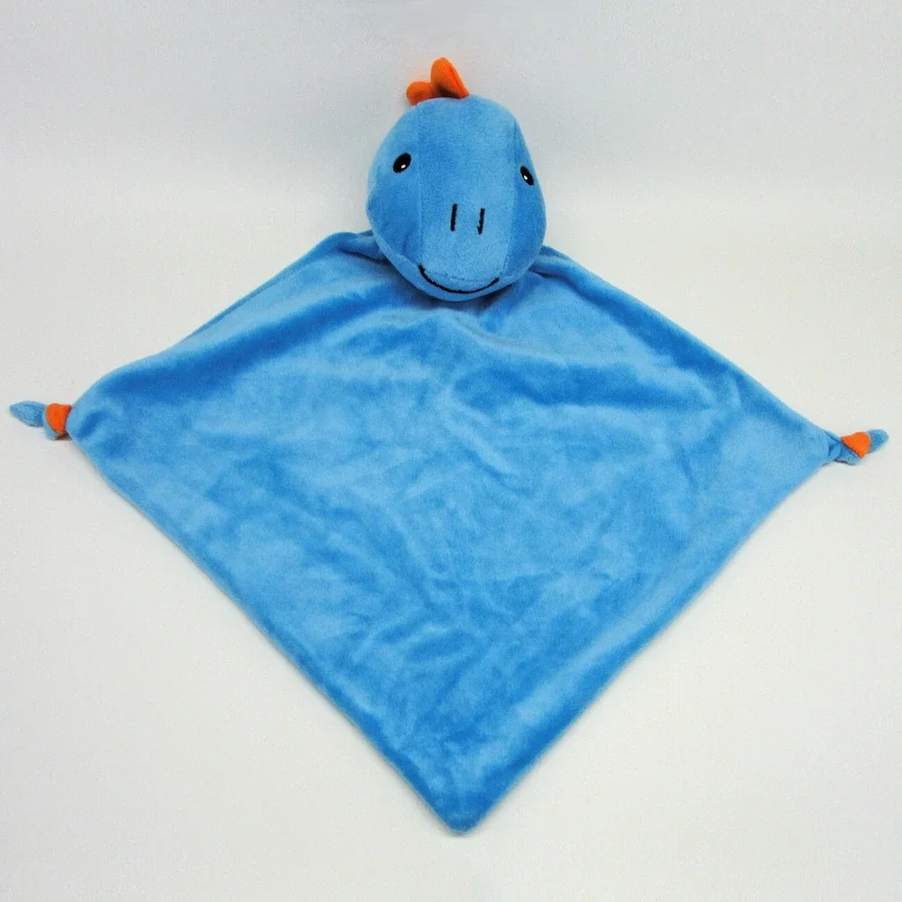 Blue Dinosaur Lovey Plush Baby Cubbies Security Blanket Soother Knotted Corners